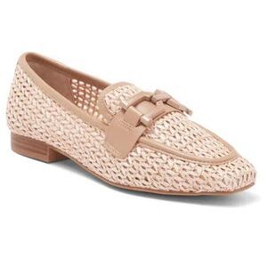Steve Madden Ryann Bit Loafer Raffia Pink Tan Size 6 Equestrian‎ Preppy